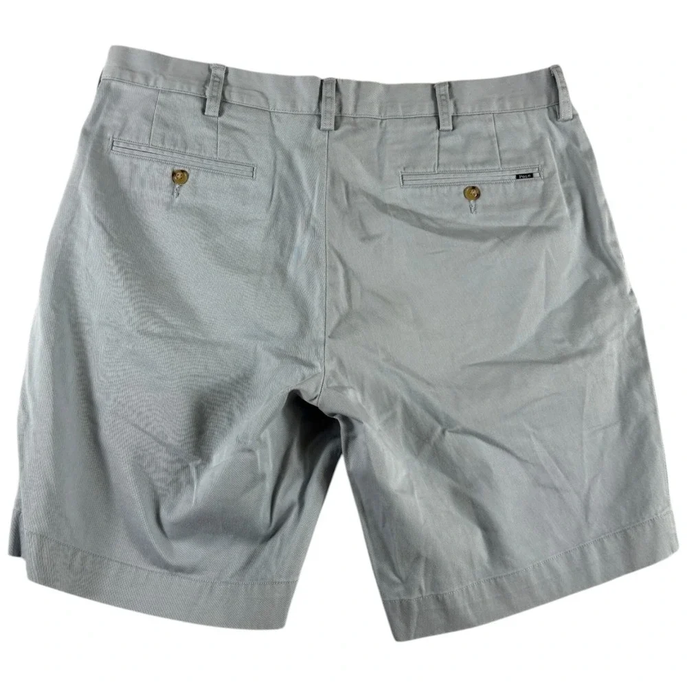 Polo Ralph Lauren Authentic Classic Fit Chino Shorts Mens 36 Gray Twill‎ Cotton